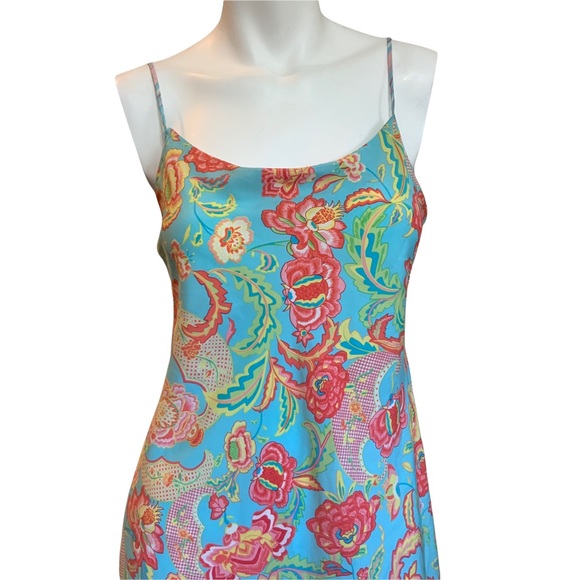 Natori Slip Nightgown Multicolor Beautiful Midi Length size XS - Picture 3 of 6